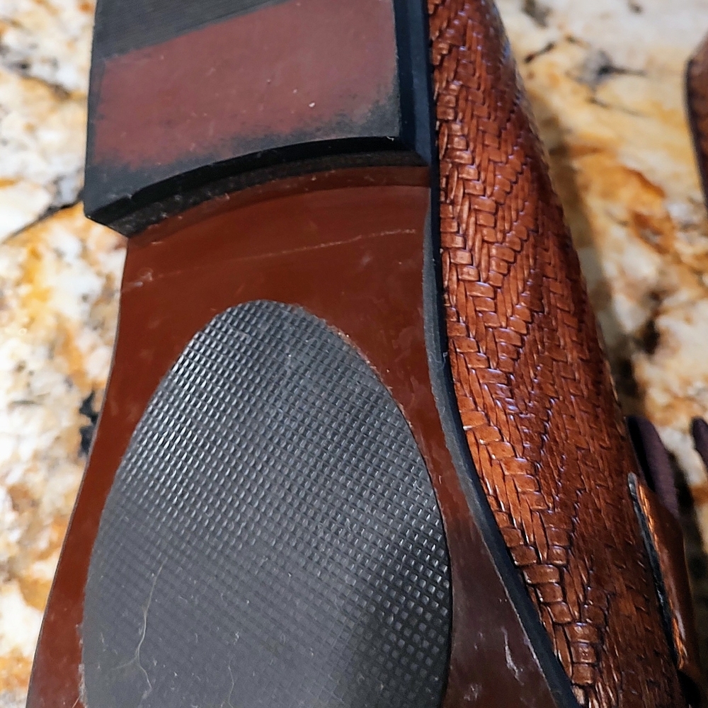 Men's Meijiana brown weave design loafers, size 12 preowned, very good condition - Picture 13 of 15